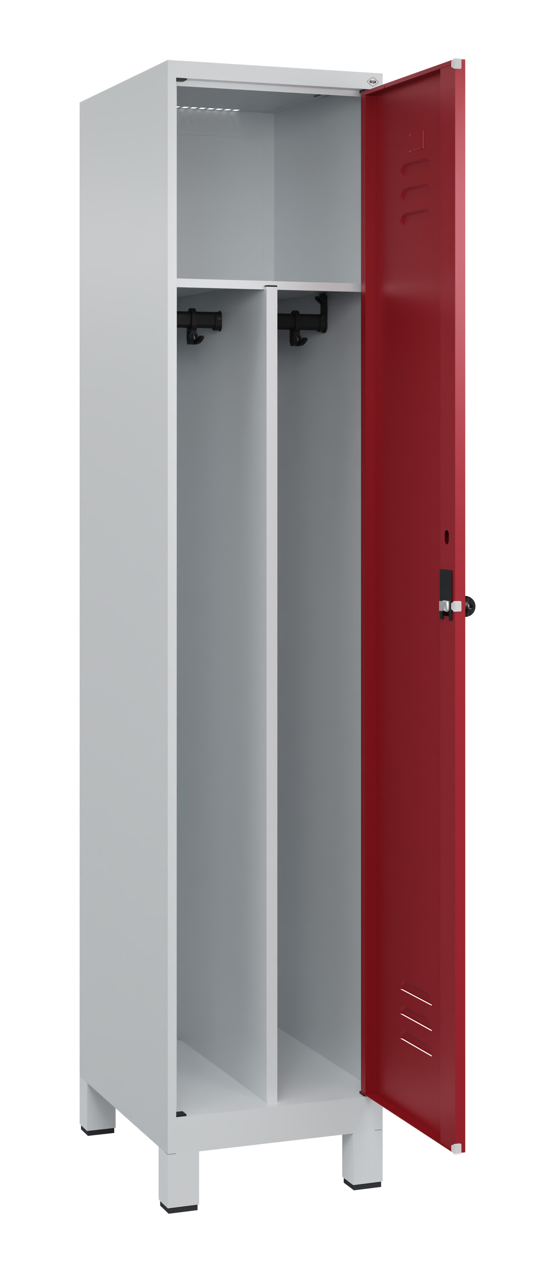 Spind Classic Plus, Füße, 1 Abteil, 1950x400x500mm