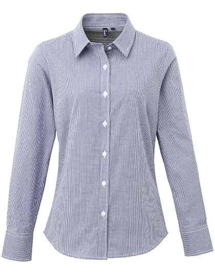 Premier Workwear Women´s Microcheck (Gingham) Long Sleeve Cotton Shirt Premier Workwear Women´s Microcheck (Gingham) Long Sleeve Cotton Shirt