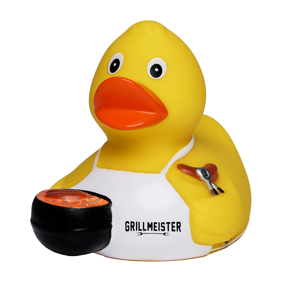 Schnabels® Quietsche-Ente Grillmeister mit Slogan Grillmeister