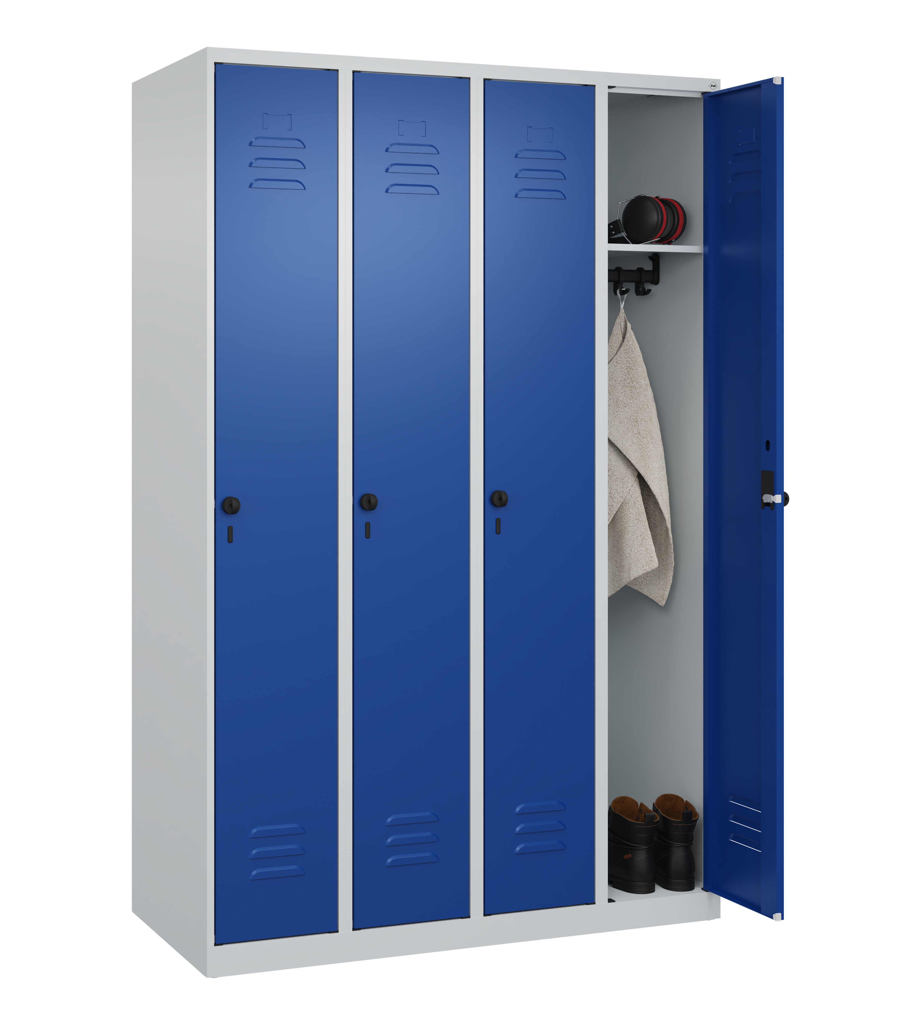 Spind Classic Plus, 4 Abteile, 1850x1200x500mm Spind Classic Plus, 4 Abteile, 1850x1200x500mm