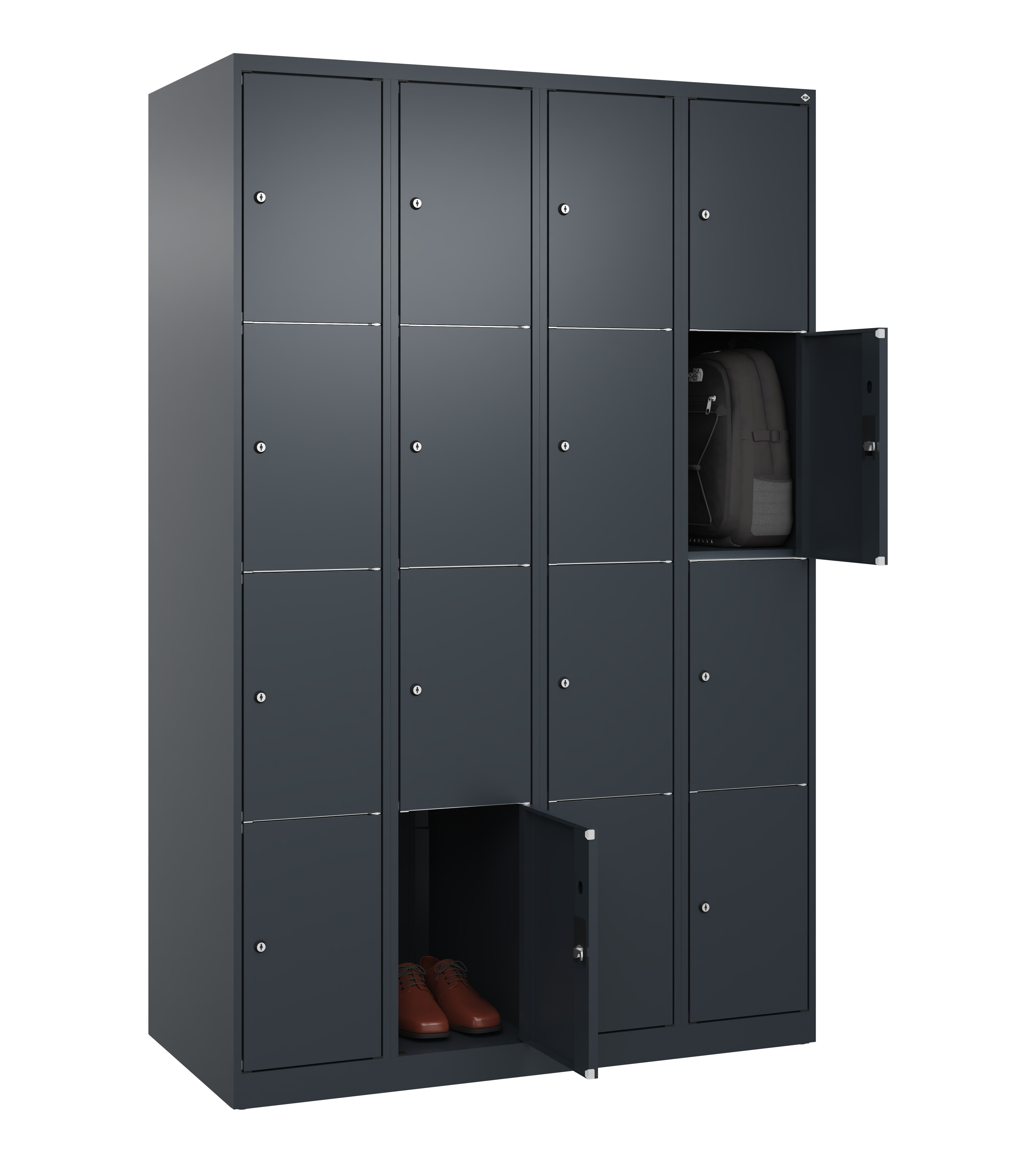 Schließfachschrank Classic Plus, 16 Fächer, 1850x1200x500mm