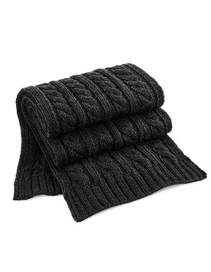 Beechfield Cable Knit Melange Scarf