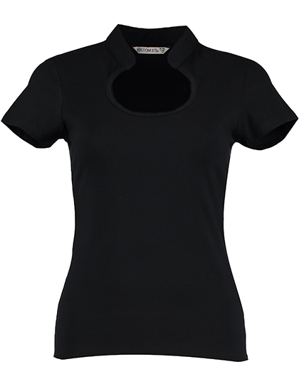 Kustom Kit Women`s Regular Fit Keyhole Neck Top