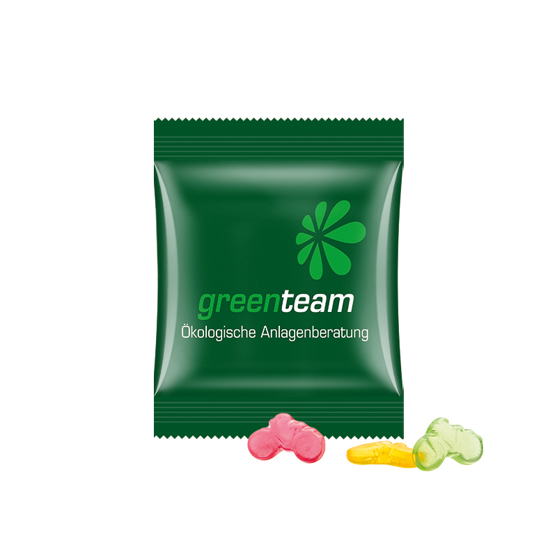 Minitüte 10 g kompostierbare Folie weiß Trolli Fruchtgummi Fahrrad Minitüte 10 g kompostierbare Folie weiß Trolli Fruchtgummi Fahrrad