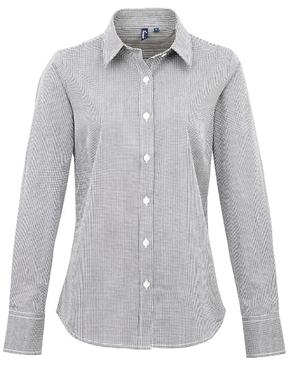 Premier Workwear Women´s Microcheck (Gingham) Long Sleeve Cotton Shirt Premier Workwear Women´s Microcheck (Gingham) Long Sleeve Cotton Shirt