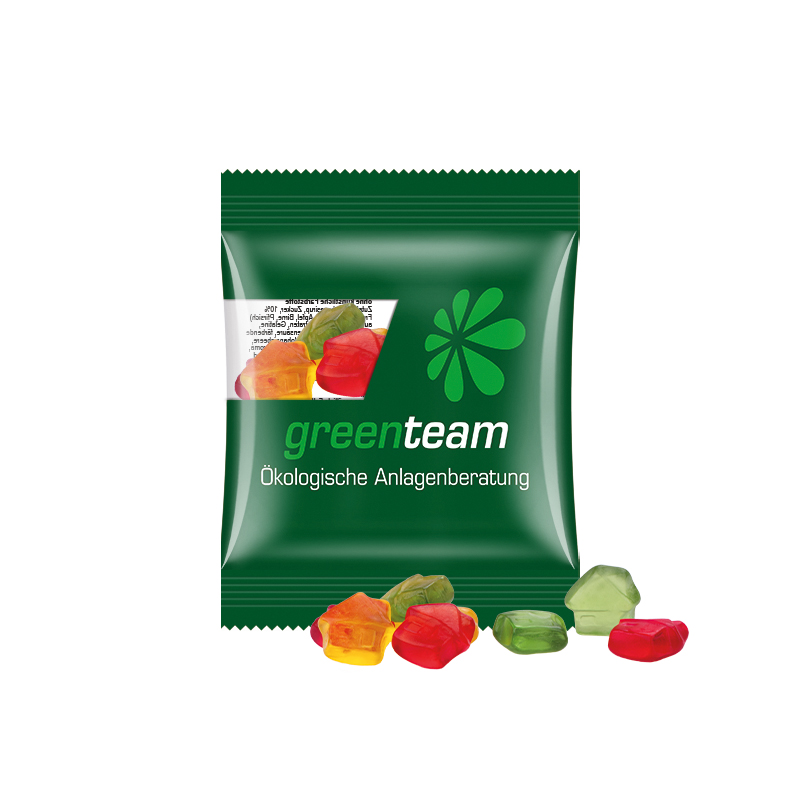 Minitüte 15 g kompostierbare Folie transparent Trolli Fruchtgummi Haus Minitüte 15 g kompostierbare Folie transparent Trolli Fruchtgummi Haus