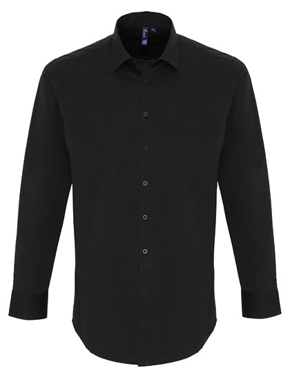 Premier Workwear Men´s Stretch Fit Poplin Long Sleeve Cotton Shirt