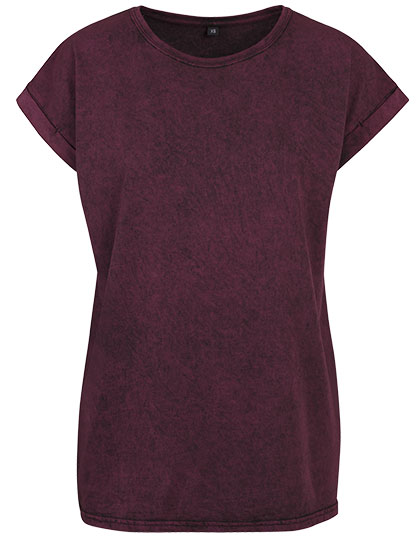 Build Your Brand Ladies´ Acid Washed Extended Shoulder Tee