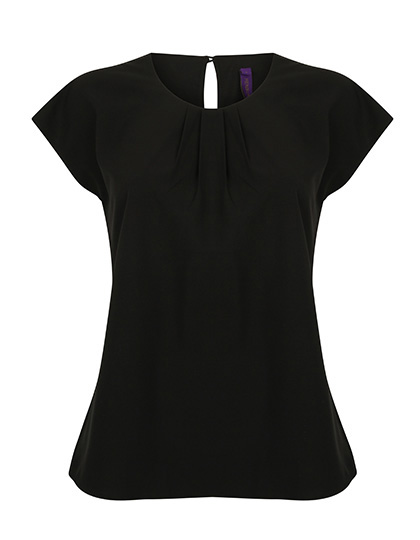 Henbury Ladies´ Pleat Front Short Sleeve Blouse Henbury Ladies´ Pleat Front Short Sleeve Blouse