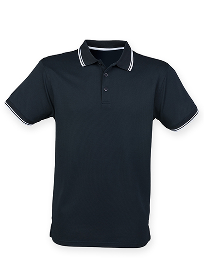 Henbury Men´s Coolplus® Short Sleeved Tipped Polo Shirt