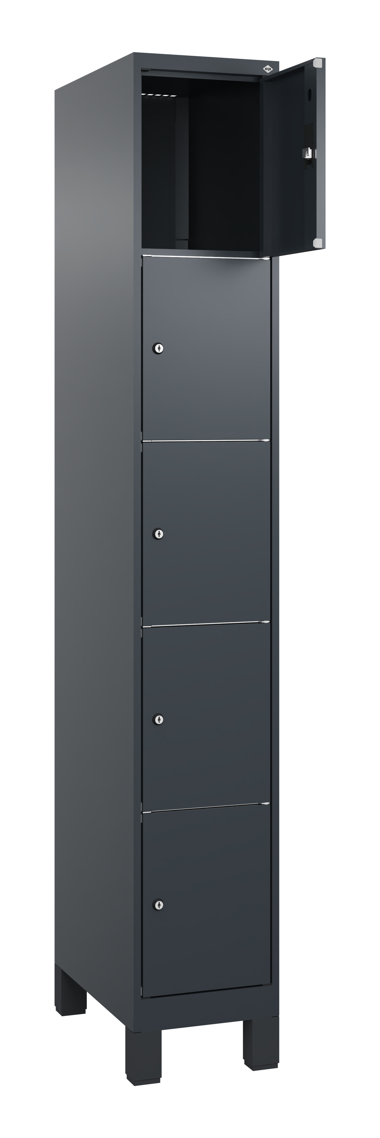 Schließfachschrank Classic Plus, Füße, 5 Fächer, 1950x300x500mm Schließfachschrank Classic Plus, Füße, 5 Fächer, 1950x300x500mm