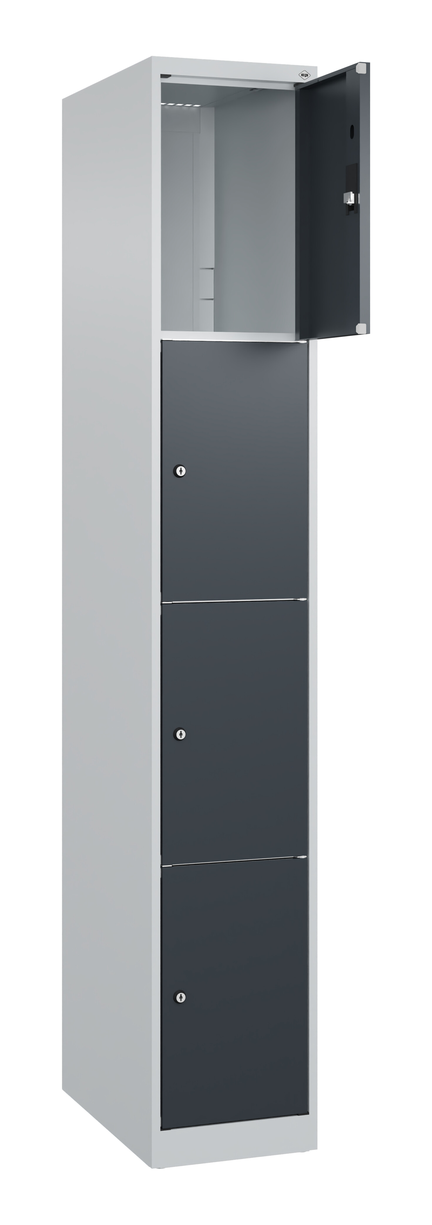 Schließfachschrank Classic Plus, 4 Fächer, 1850x300x500mm