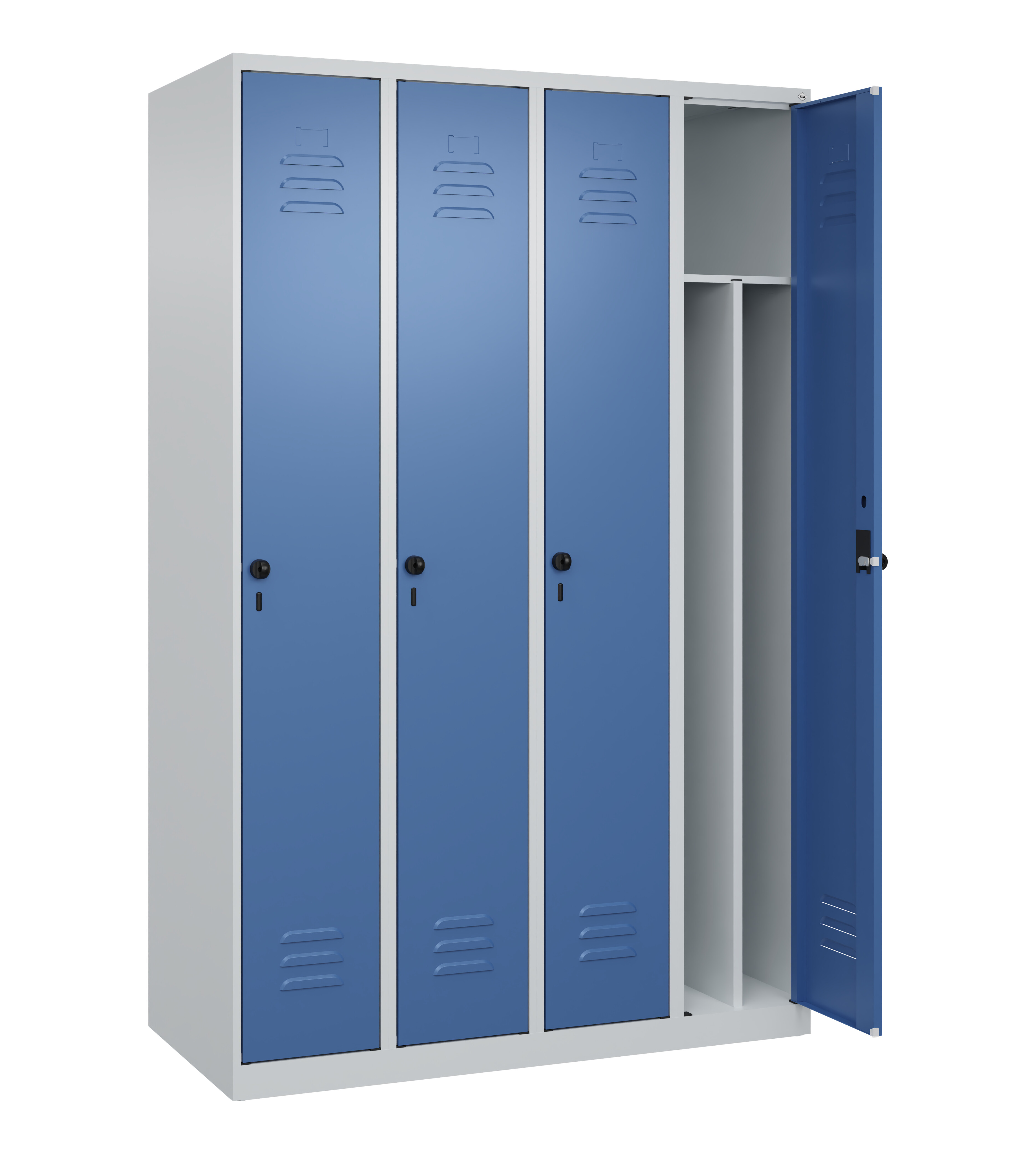 Spind Classic Plus, 4 Abteile, 1850x1200x500mm Spind Classic Plus, 4 Abteile, 1850x1200x500mm