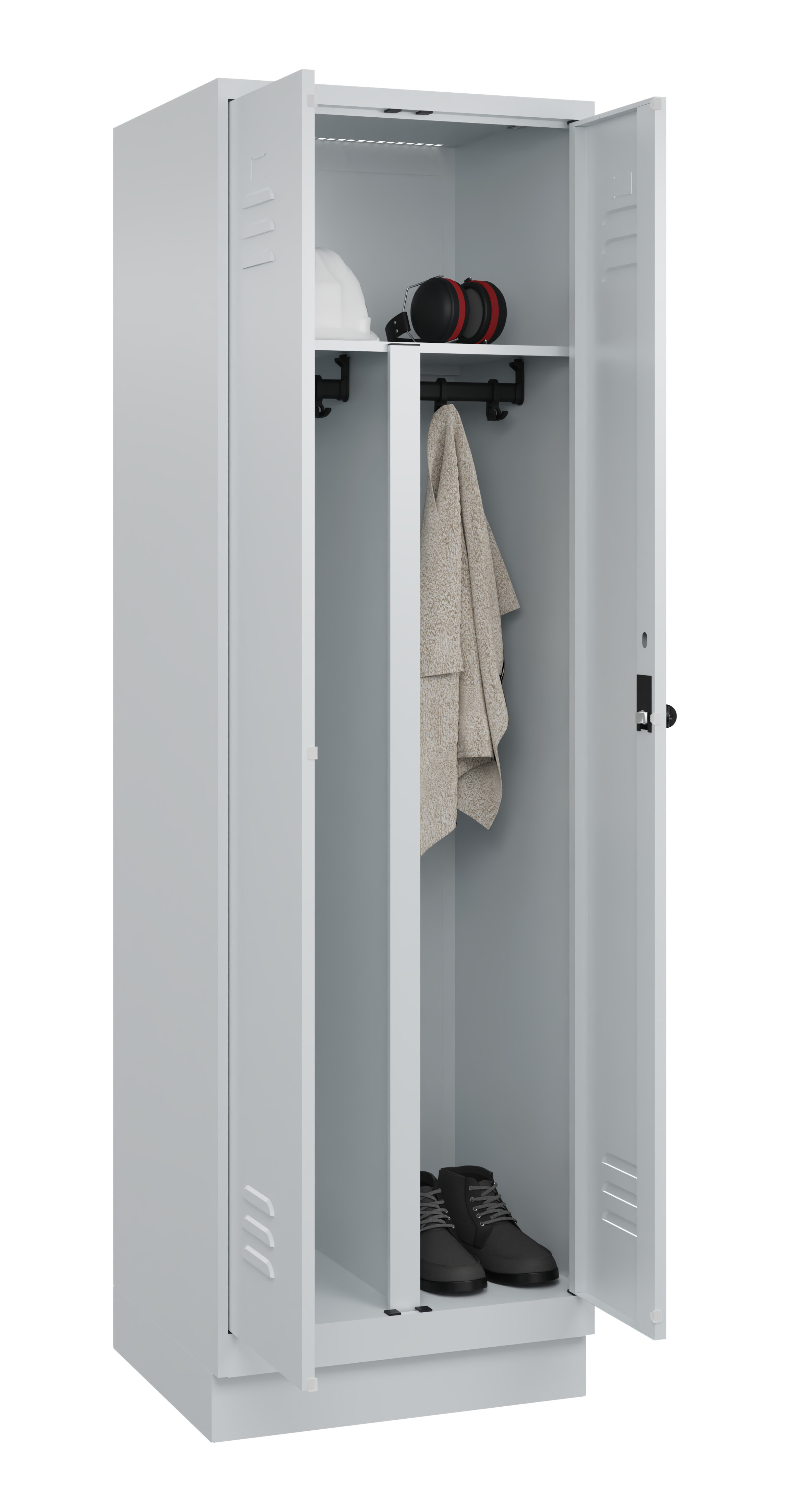 PSA Doppel-Spind Classic Plus, Sockel, 2 Abteile, 1950x600x500mm PSA Doppel-Spind Classic Plus, Sockel, 2 Abteile, 1950x600x500mm