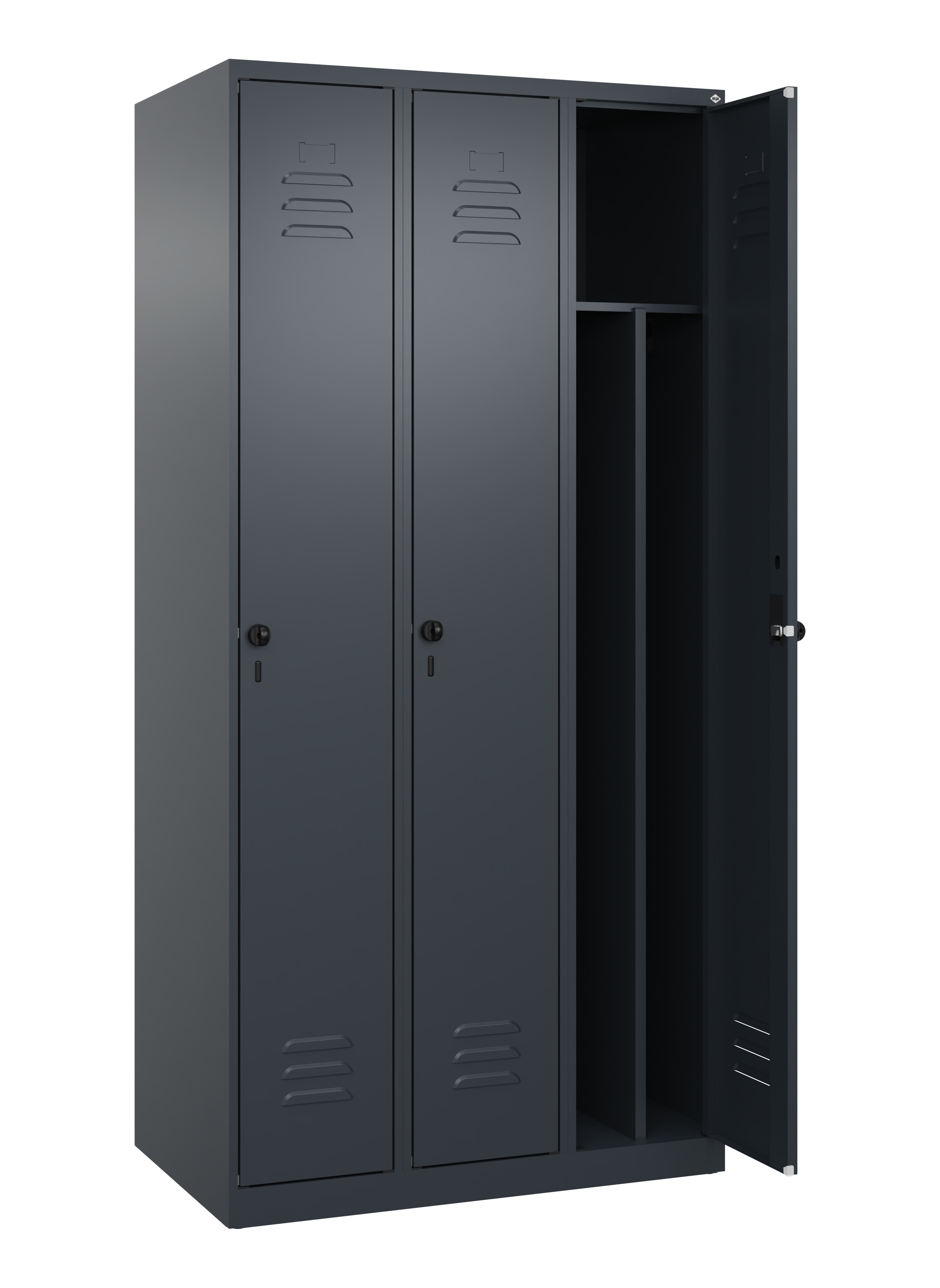 Spind Classic Plus, 3 Abteile, 1850x900x500mm