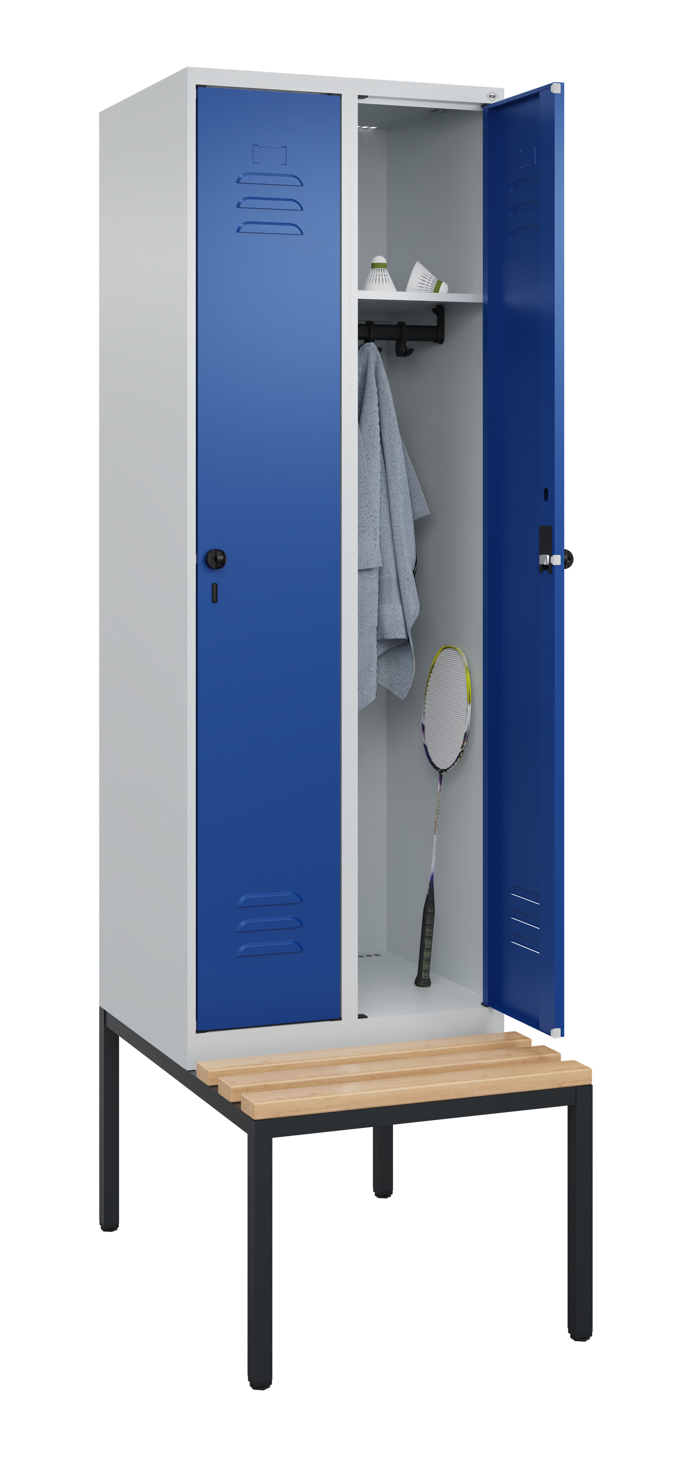 Spind Classic Plus, Bank, 2 Abteile, 2120x600x815mm