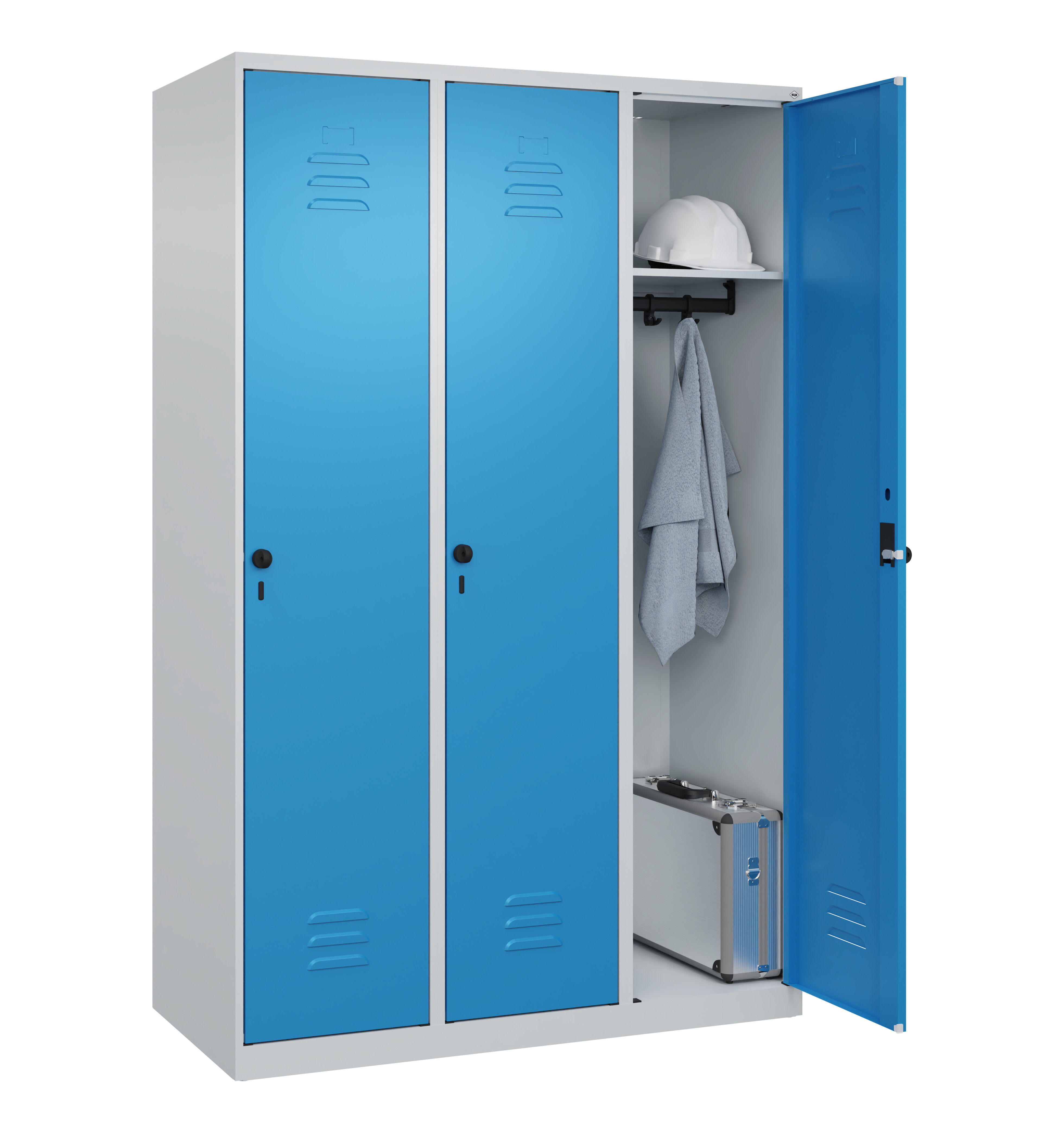 Spind Classic Plus, 3 Abteile, 1850x1200x500mm