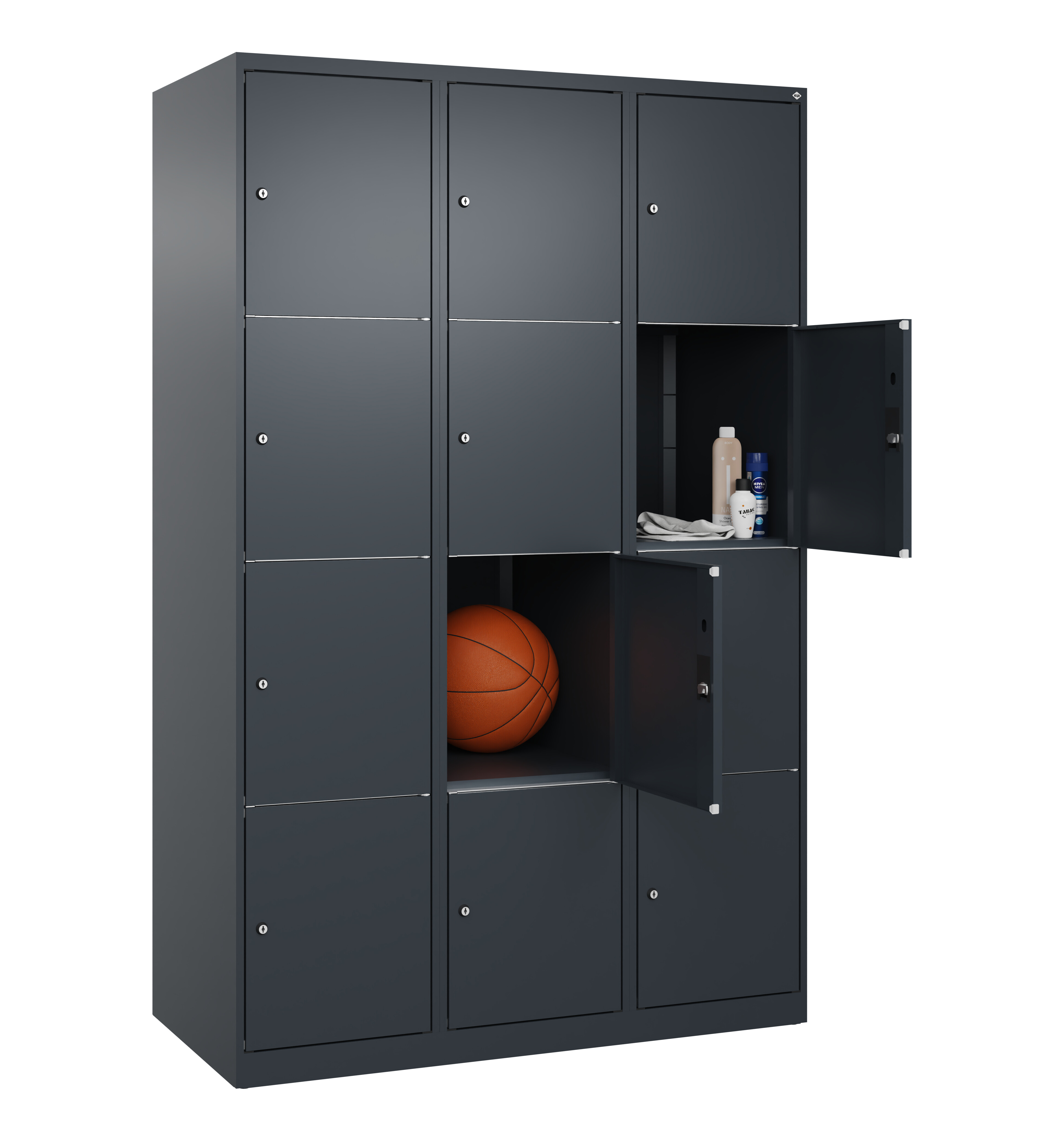 Schließfachschrank Classic Plus, 12 Fächer, 1850x1200x500mm Schließfachschrank Classic Plus, 12 Fächer, 1850x1200x500mm