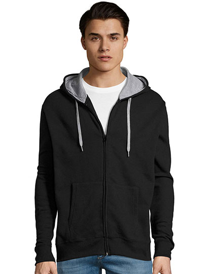 SOL´S Men´s Contrasted Zipped Hooded Jacket Soul