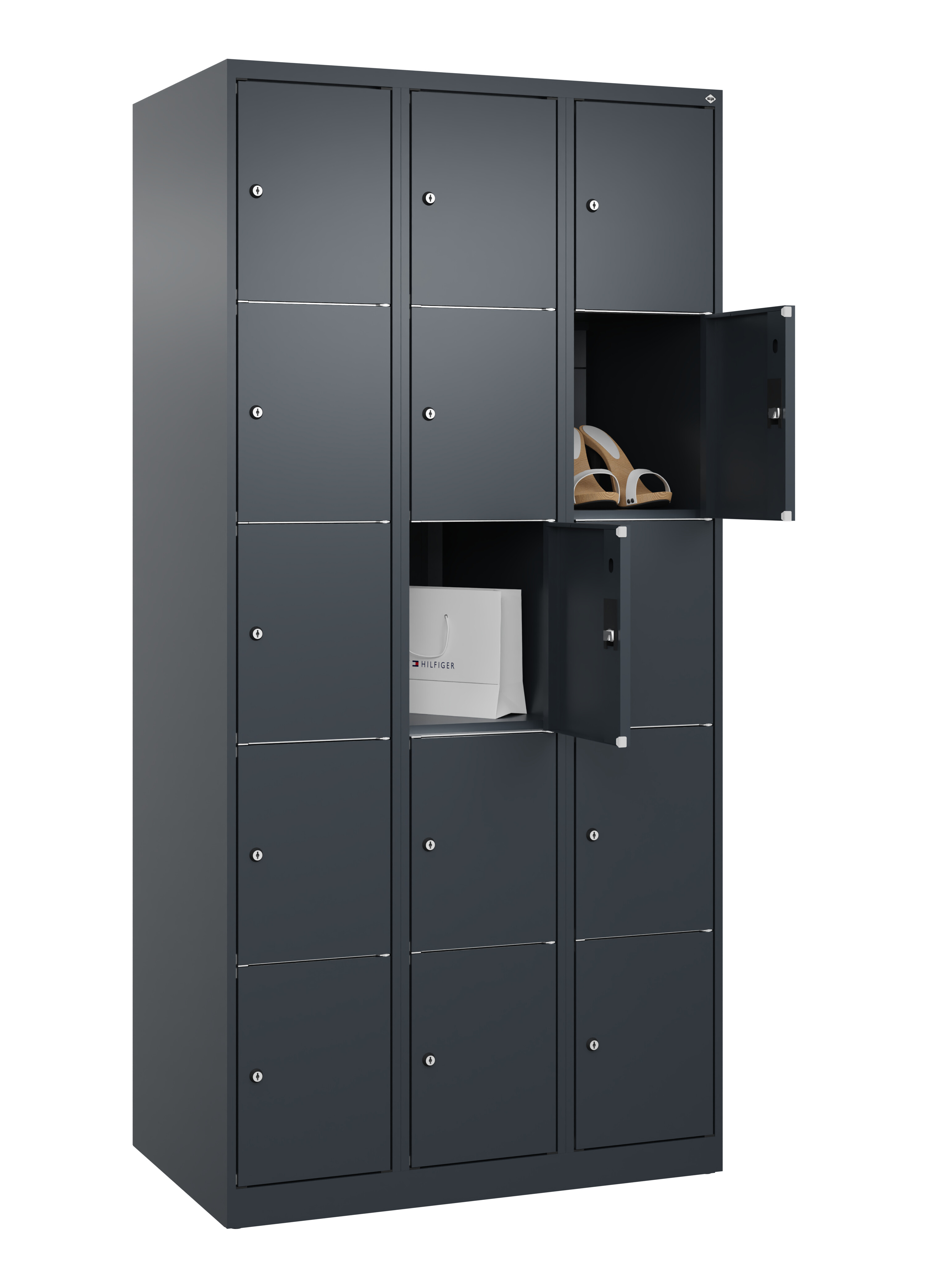 Schließfachschrank Classic Plus, 15 Fächer, 1850x900x500mm