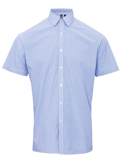 Premier Workwear Men´s Microcheck (Gingham) Short Sleeve Cotton Shirt Premier Workwear Men´s Microcheck (Gingham) Short Sleeve Cotton Shirt