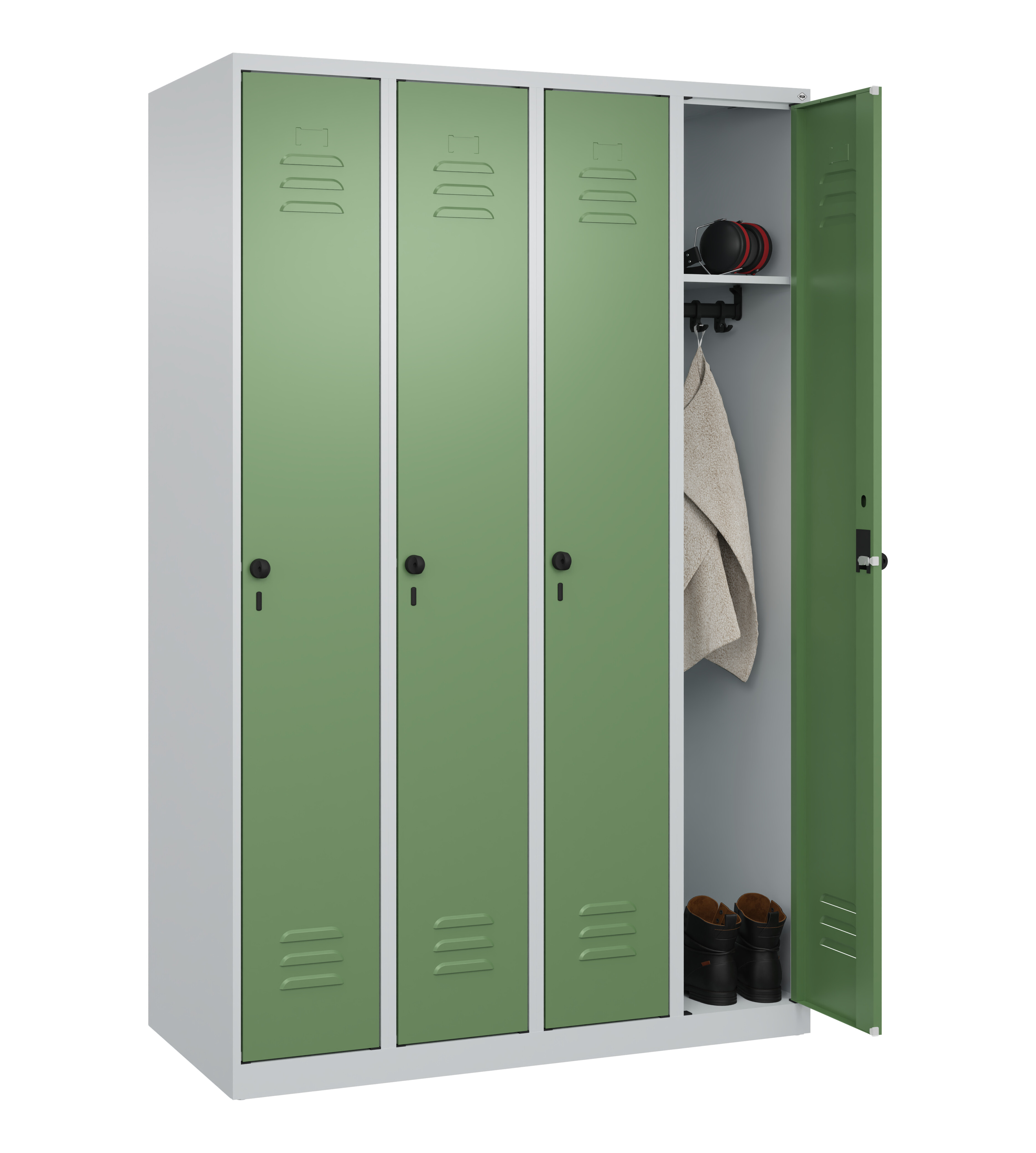 Spind Classic Plus, 4 Abteile, 1850x1200x500mm Spind Classic Plus, 4 Abteile, 1850x1200x500mm