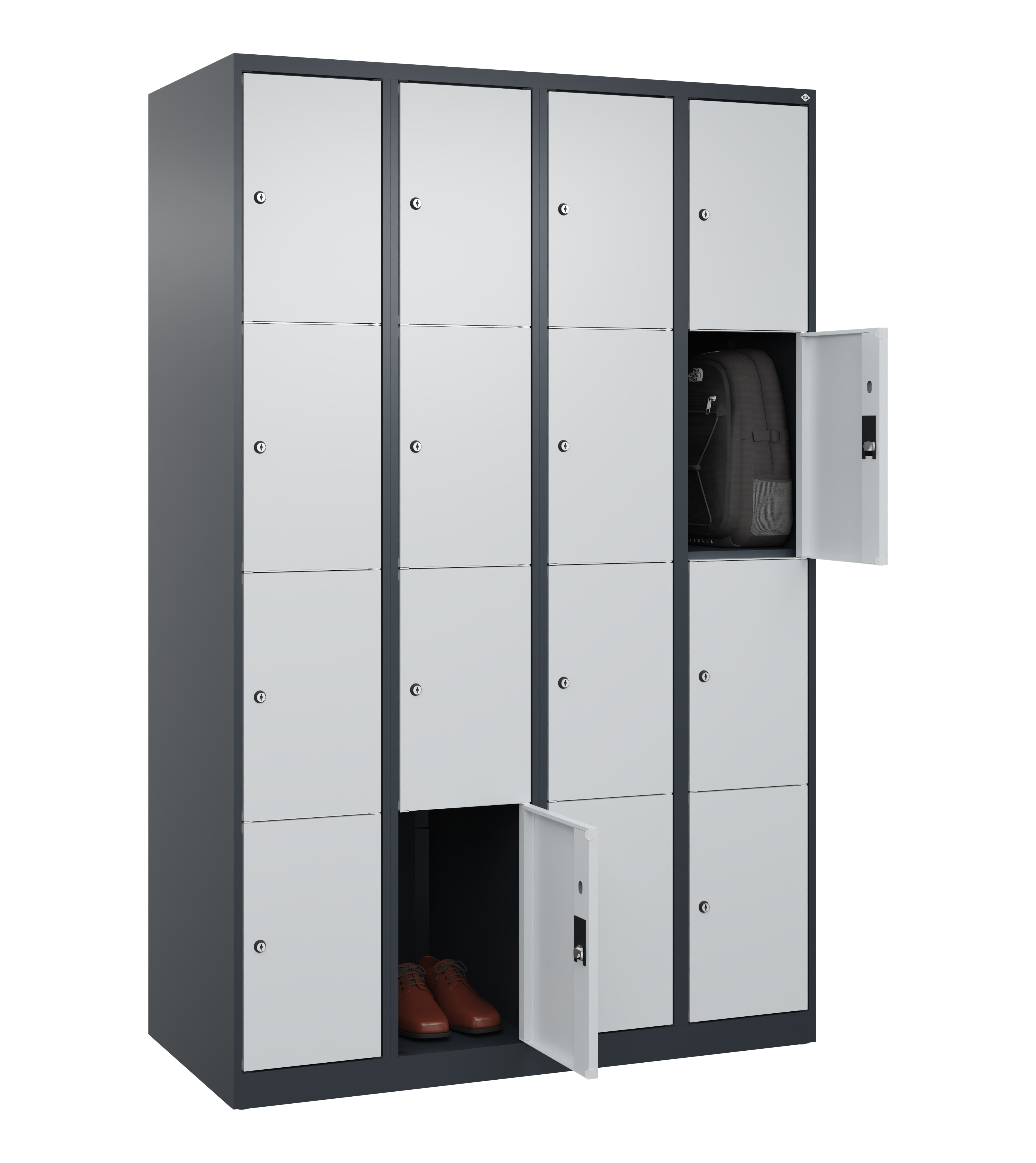 Schließfachschrank Classic Plus, 16 Fächer, 1850x1200x500mm