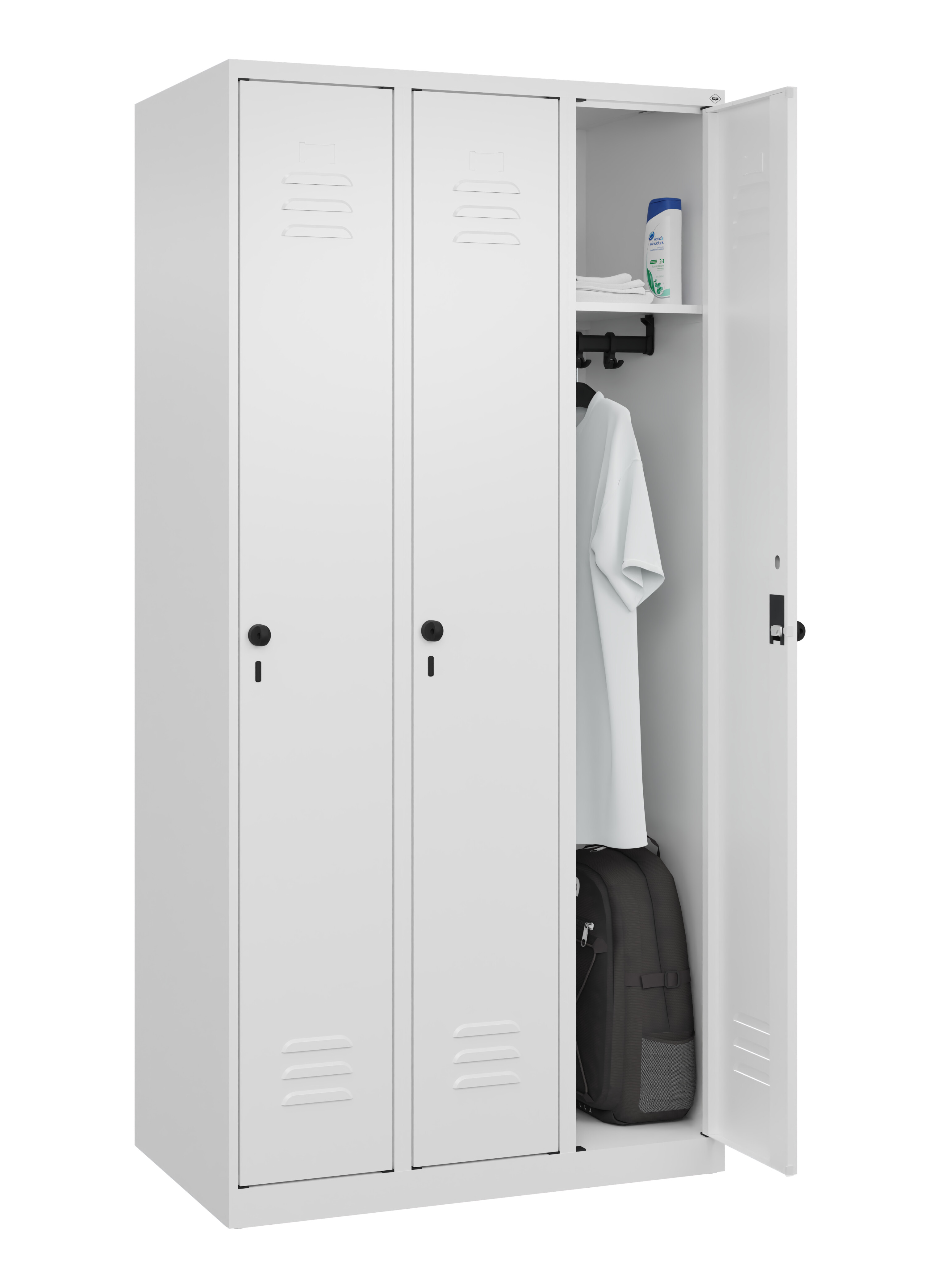 Spind Classic Plus, 3 Abteile, 1850x900x500mm Spind Classic Plus, 3 Abteile, 1850x900x500mm