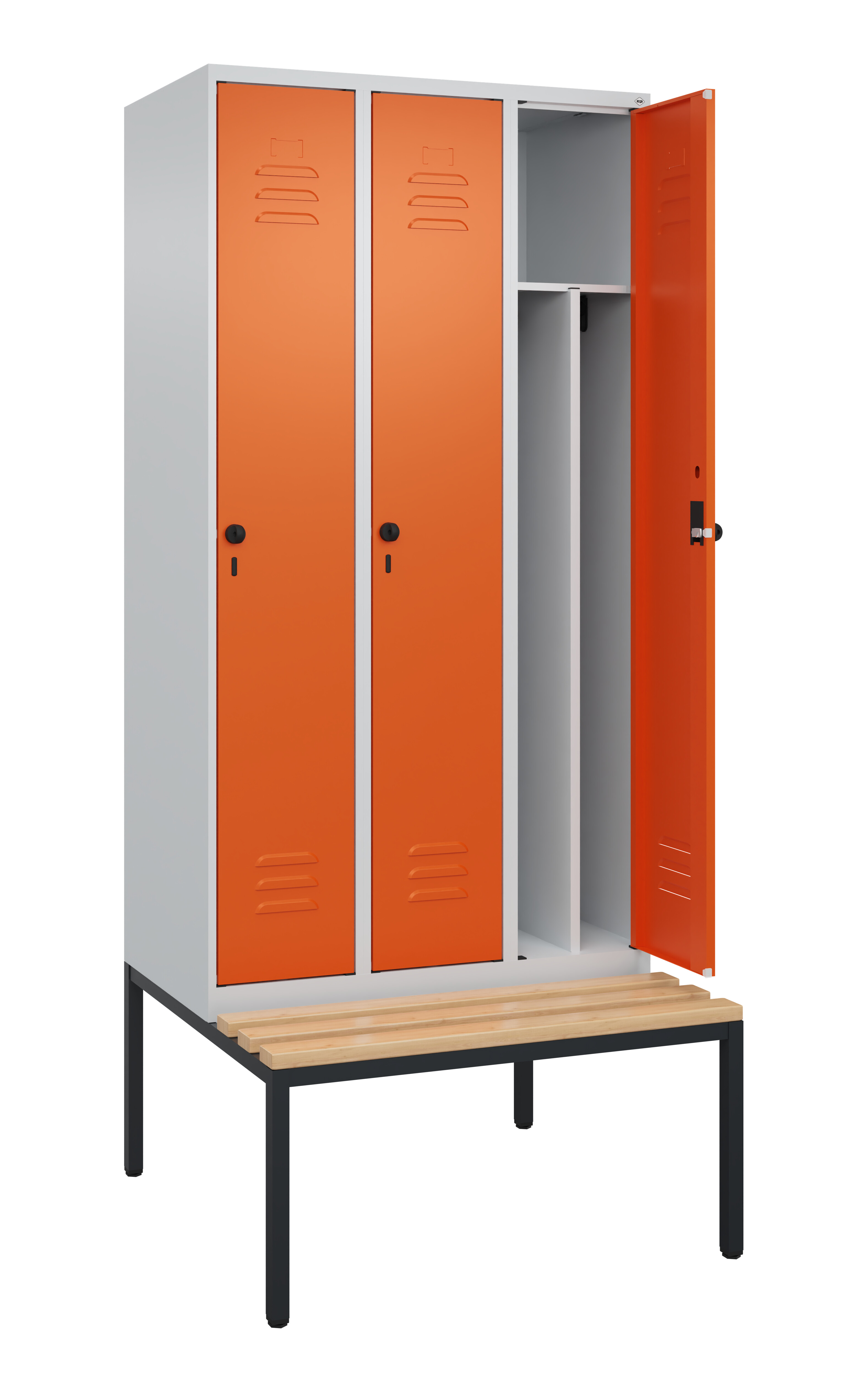Spind Classic Plus, Bank, 3 Abteile, 2120x900x815mm