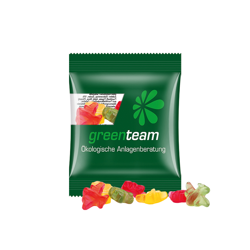 Minitüte 10 g kompostierbare Folie transparent Trolli Fruchtgummi Flugzeuge Minitüte 10 g kompostierbare Folie transparent Trolli Fruchtgummi Flugzeuge