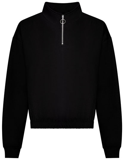 Just Hoods Women´s Cropped 1'4 Zip Sweat Just Hoods Women´s Cropped 1'4 Zip Sweat