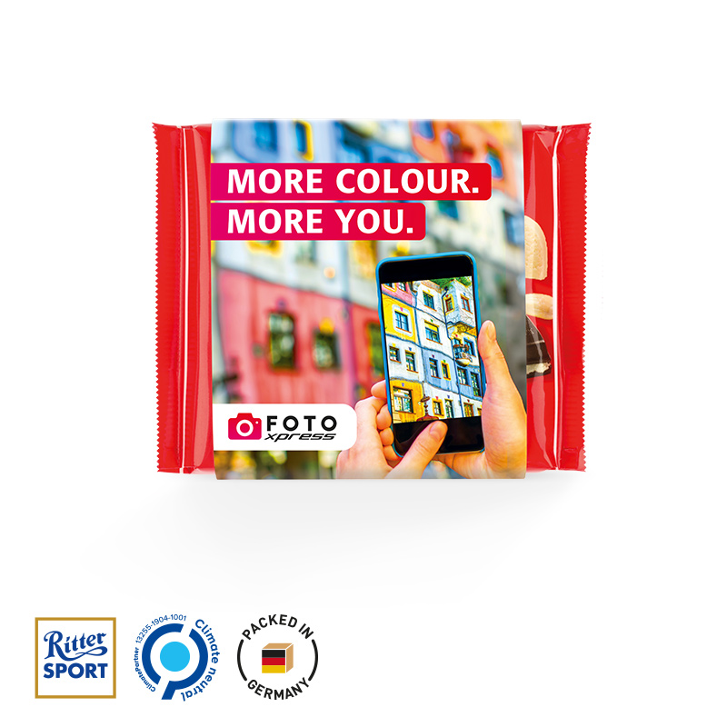 Ritter SPORT 100g im Werbeschuber Marzipan Ritter SPORT 100g im Werbeschuber Marzipan