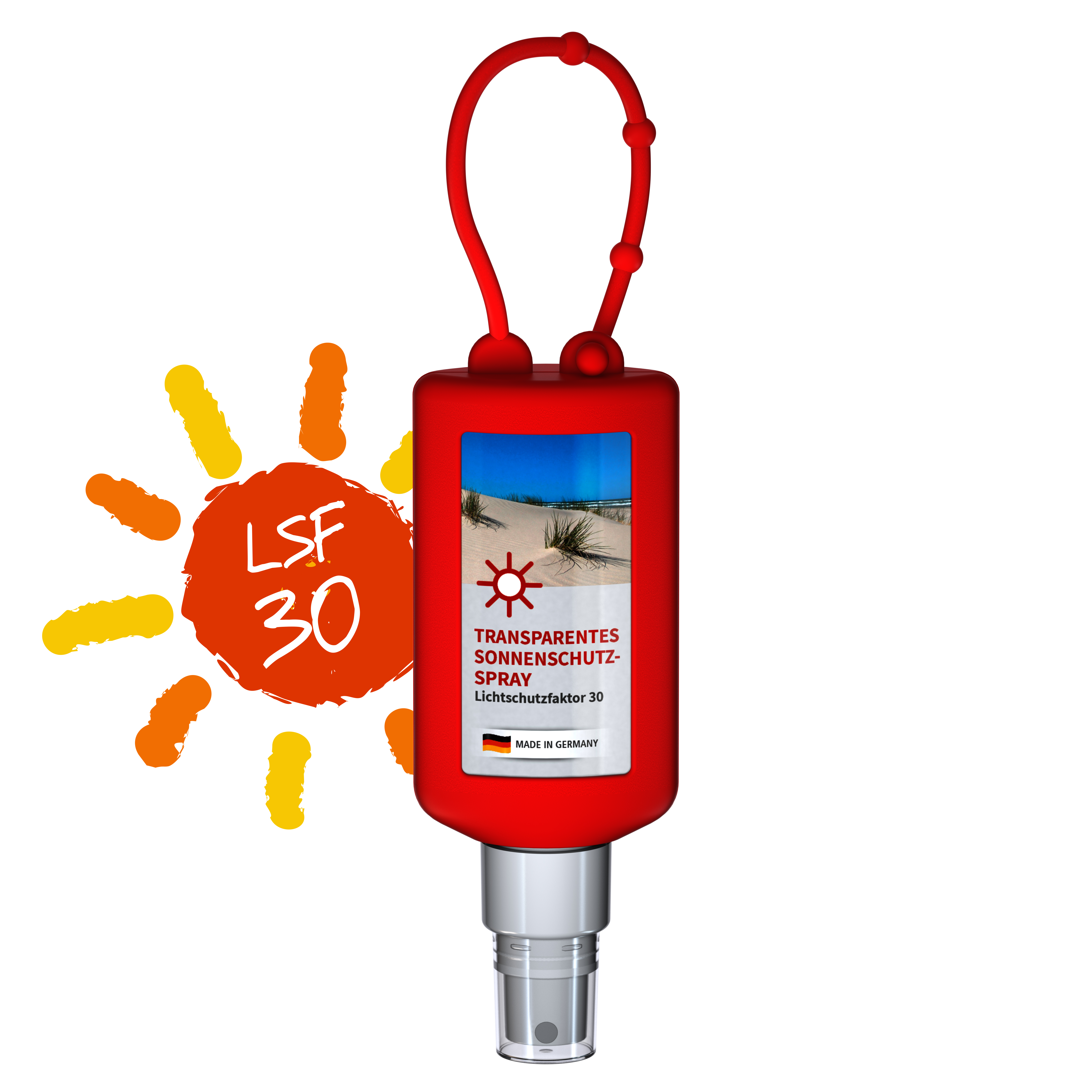 50 ml Bumper rot - Sonnenschutzspray transp. LSF 30 - Body Label