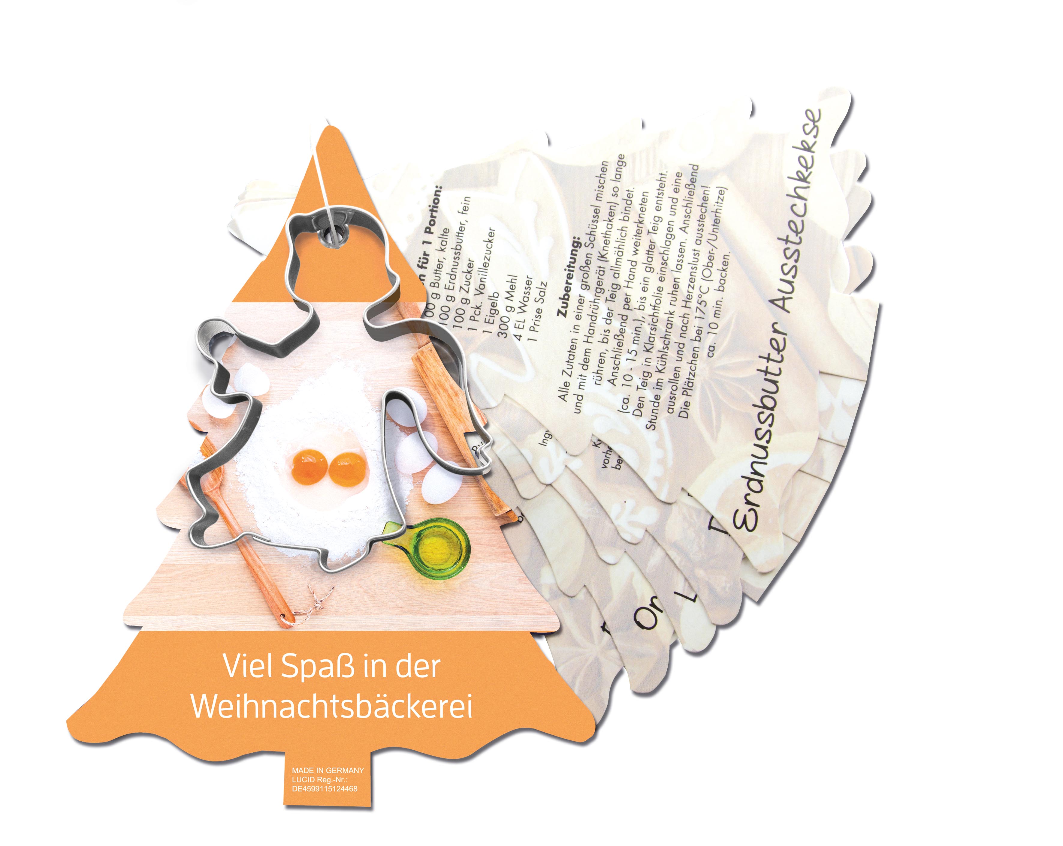 Backförmchen mit Rezeptblock Tannenbaum