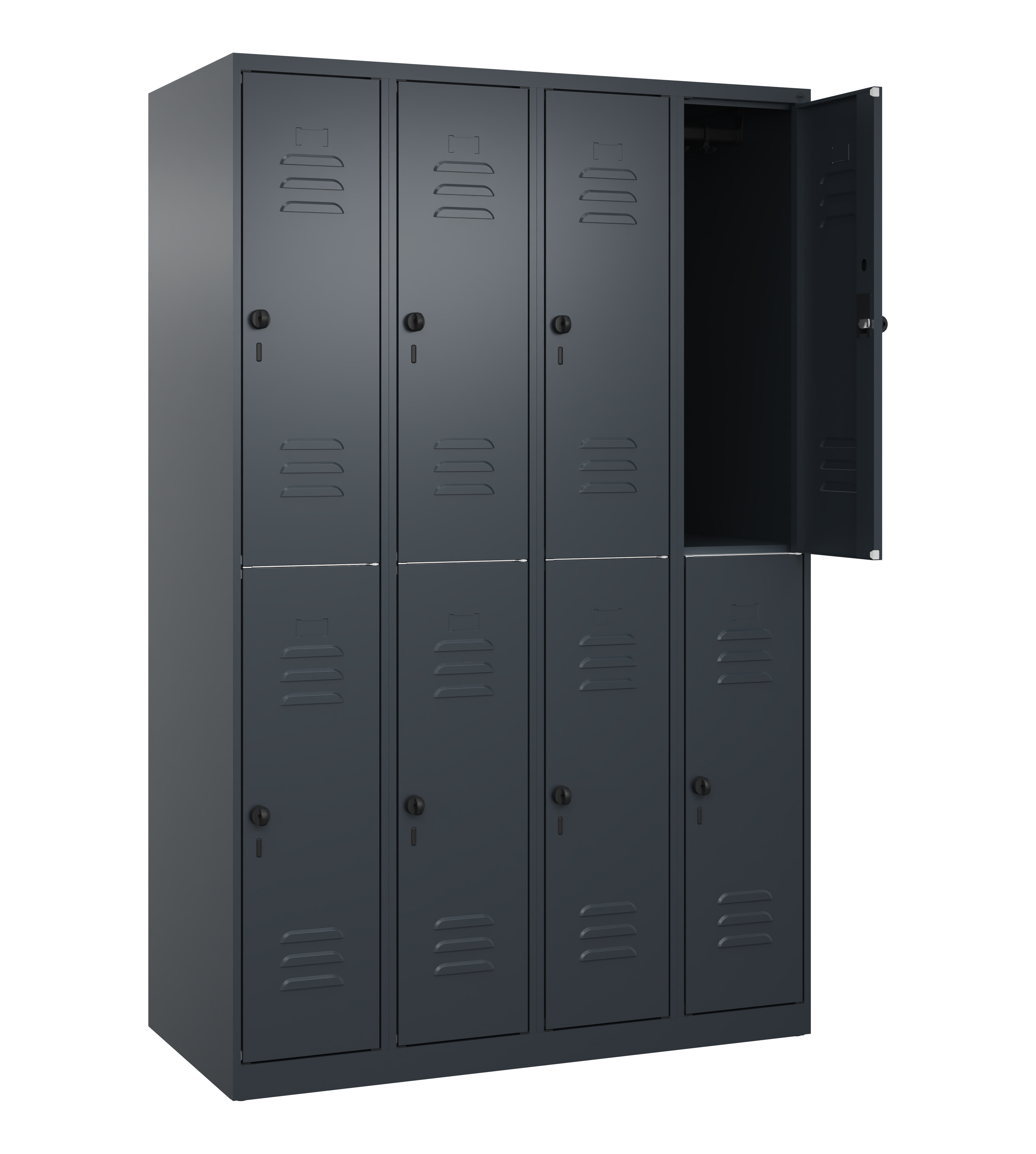 Doppelstock-Spind Classic Plus, 8 Fächer, 1850x1200x500mm