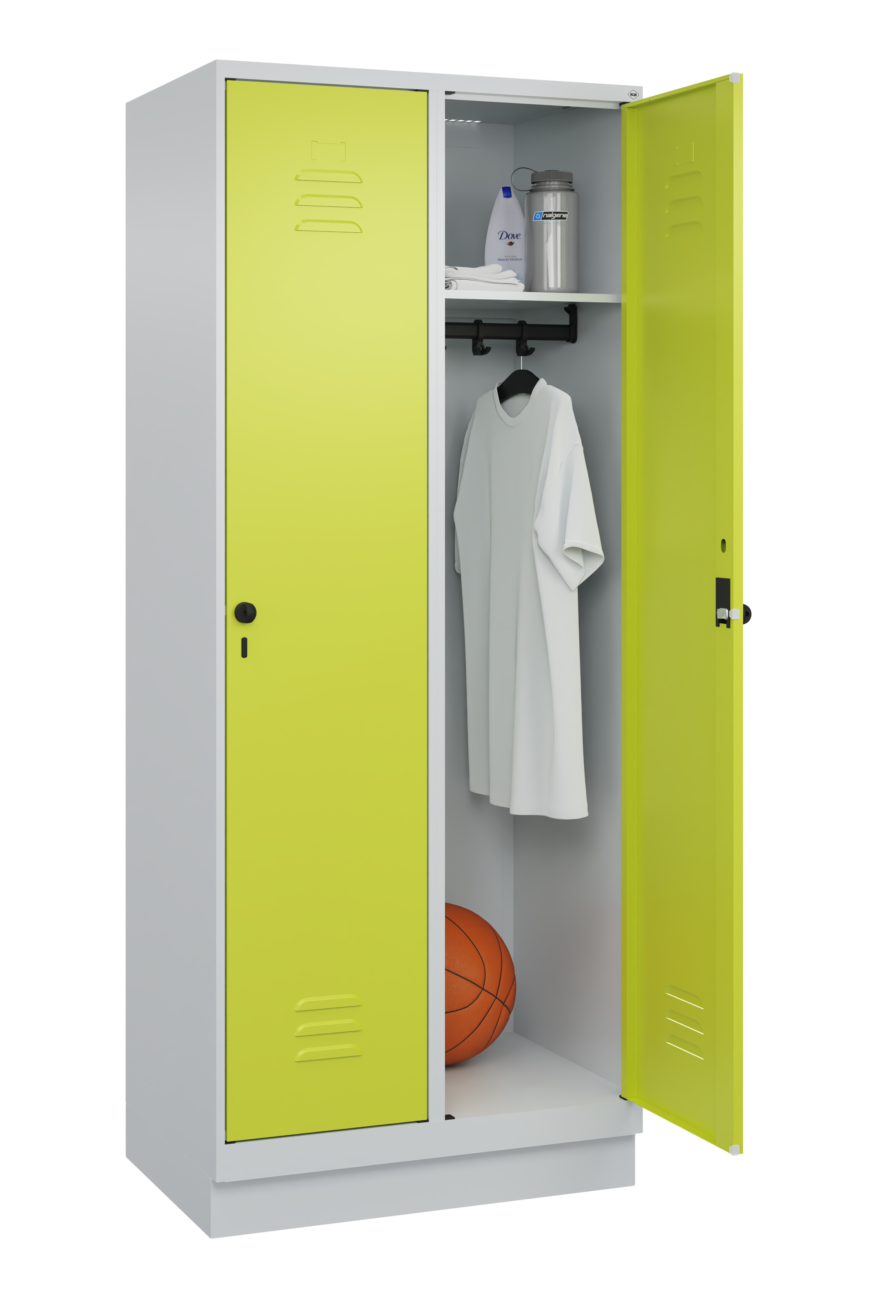 Spind Classic Plus, Sockel, 2 Abteile, 1950x800x500mm Spind Classic Plus, Sockel, 2 Abteile, 1950x800x500mm