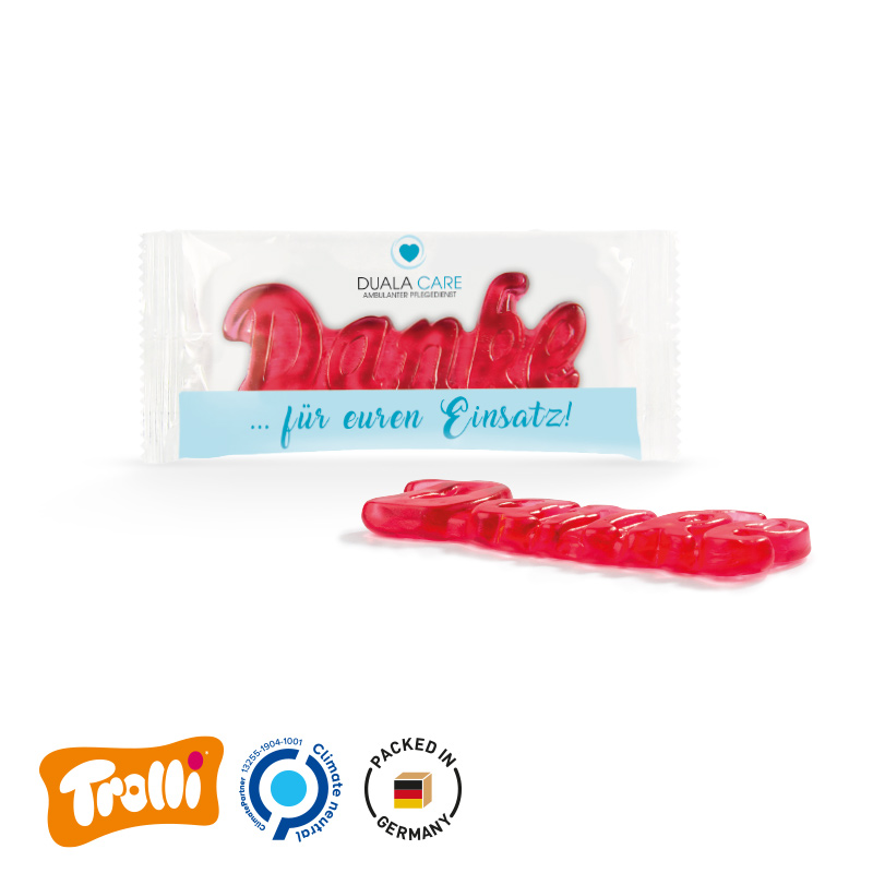Trolli Fruchtgummi Danke Folie transparent