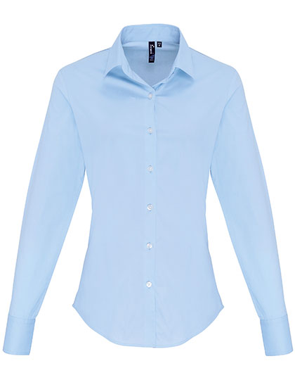 Premier Workwear Women´s Stretch Fit Poplin Long Sleeve Cotton Shirt