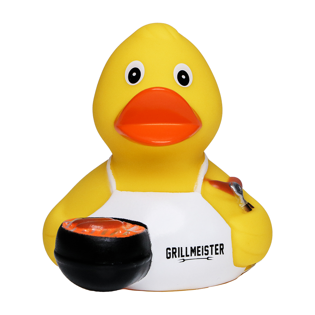 Schnabels® Quietsche-Ente Grillmeister mit Slogan Grillmeister