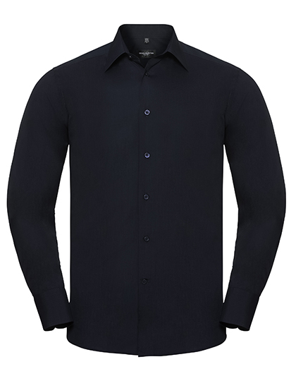 Russell Collection Men´s Long Sleeve Tailored Polycotton Poplin Shirt