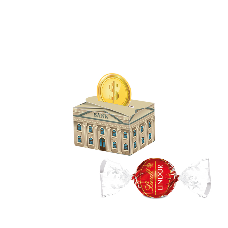 Geschenkbox Mini rund Lindt LINDOR Milchkugeln