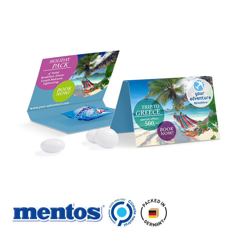 Werbekarte Visitenkartenformat Mentos Kaudragee 1er Mint