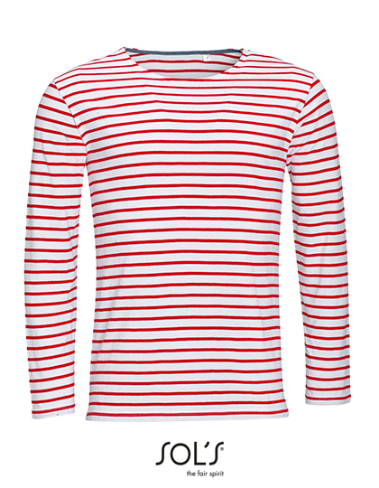 SOL´S Men´s Long Sleeve Striped T-Shirt Marine SOL´S Men´s Long Sleeve Striped T-Shirt Marine