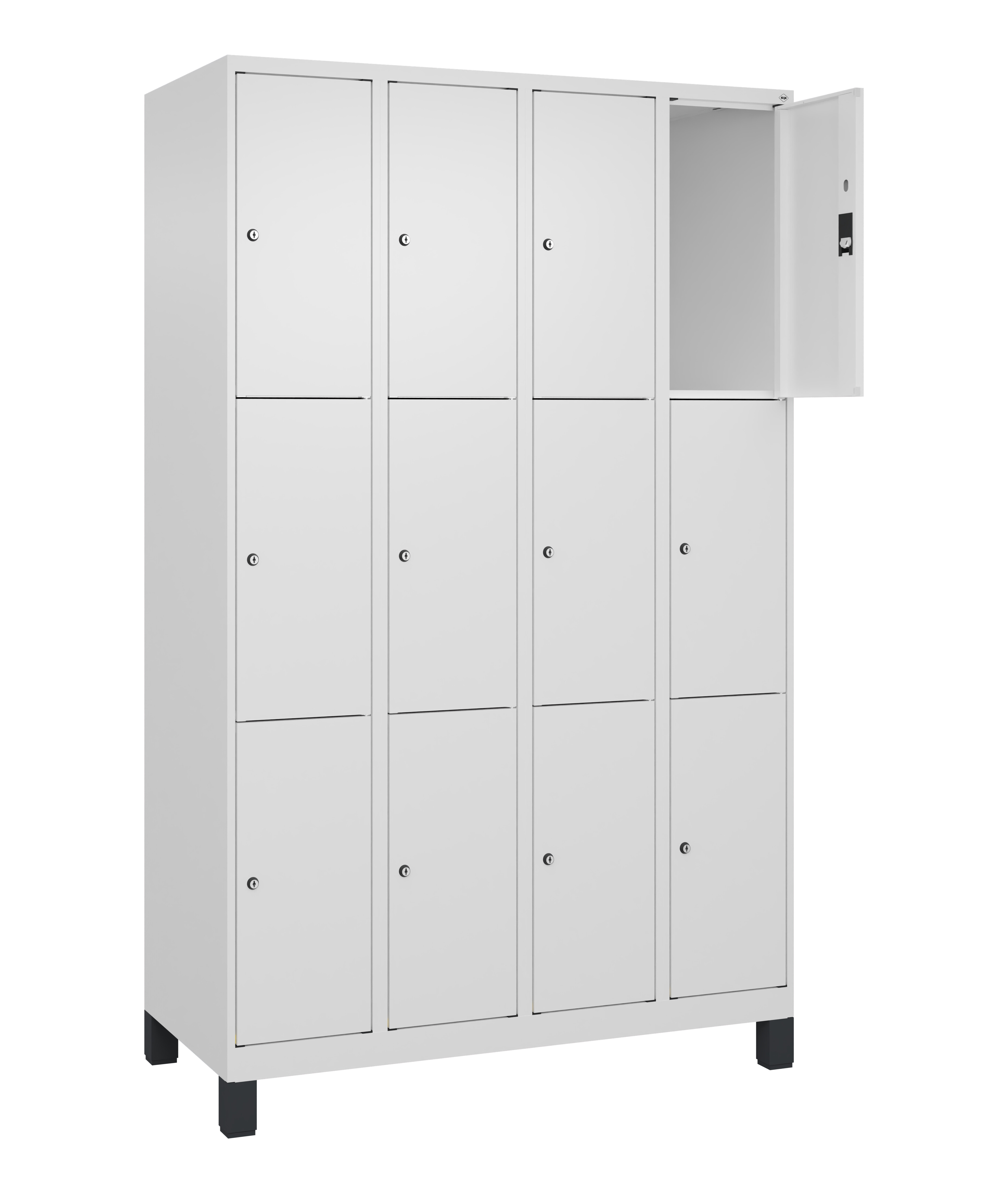 Schließfachschrank Classic Plus, Füße, 12 Fächer, 1950x1200x500mm Schließfachschrank Classic Plus, Füße, 12 Fächer, 1950x1200x500mm