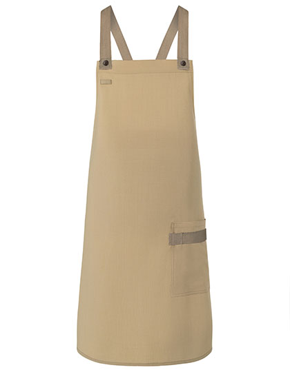 Karlowsky Latzschürze Urban-Look mit Kreuzbändern und Tasche