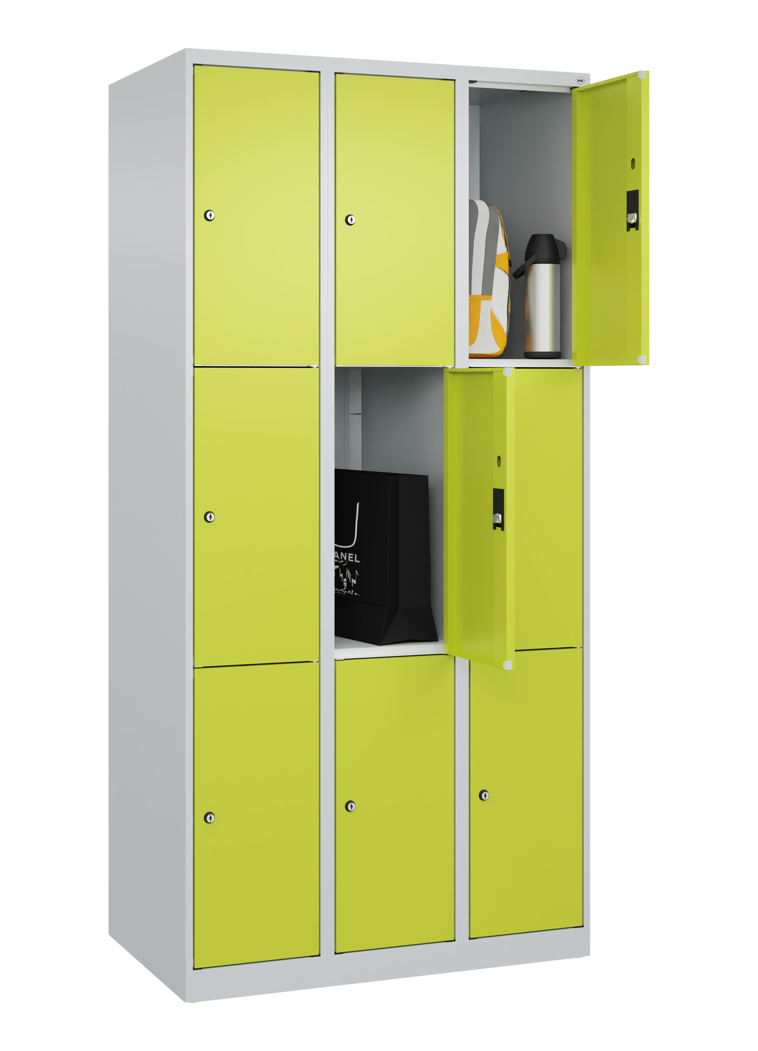 Schließfachschrank Classic Plus, 9 Fächer, 1850x900x500mm Schließfachschrank Classic Plus, 9 Fächer, 1850x900x500mm