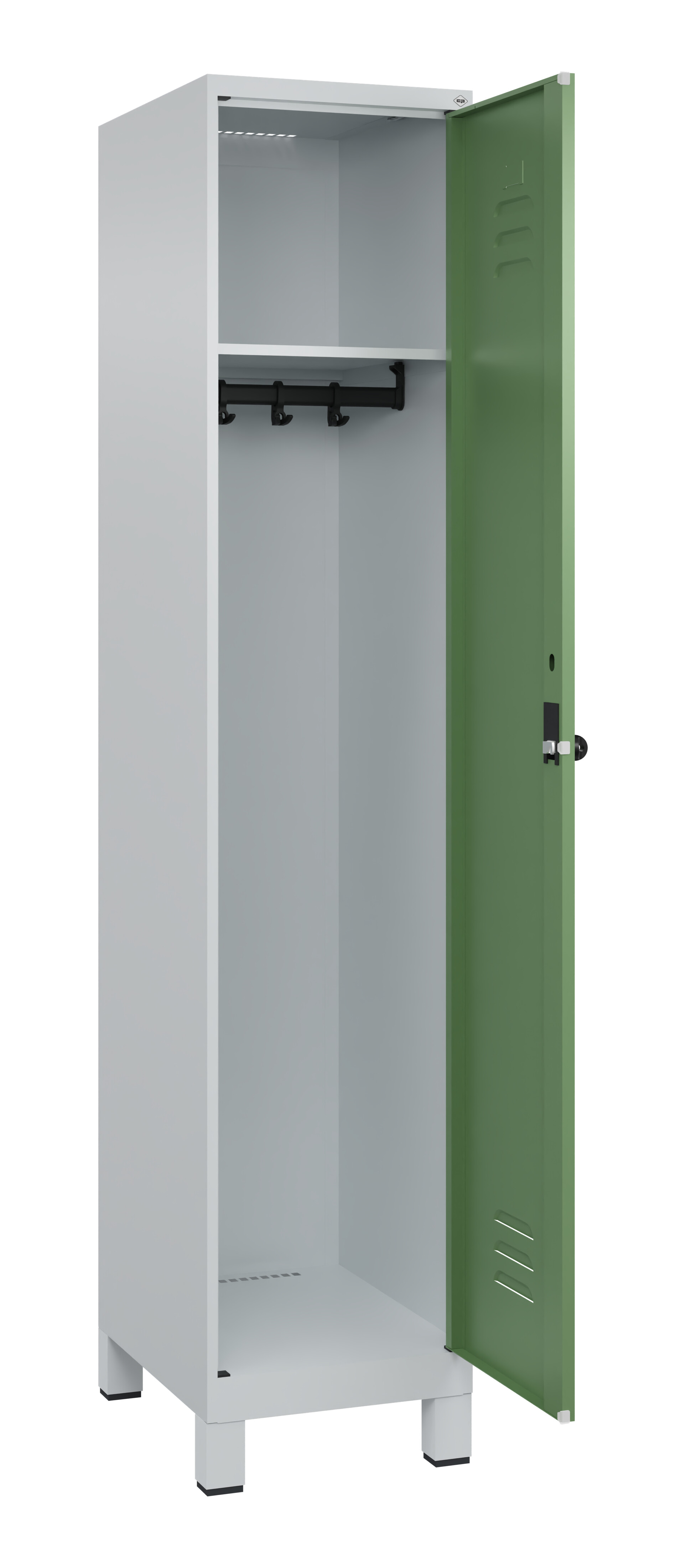 Spind Classic Plus, Füße, 1 Abteil, 1950x400x500mm Spind Classic Plus, Füße, 1 Abteil, 1950x400x500mm