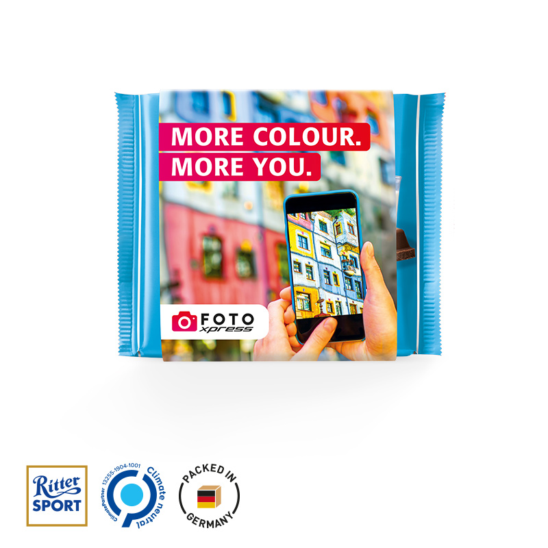 Ritter SPORT 100g im Werbeschuber Alpenmilch Ritter SPORT 100g im Werbeschuber Alpenmilch