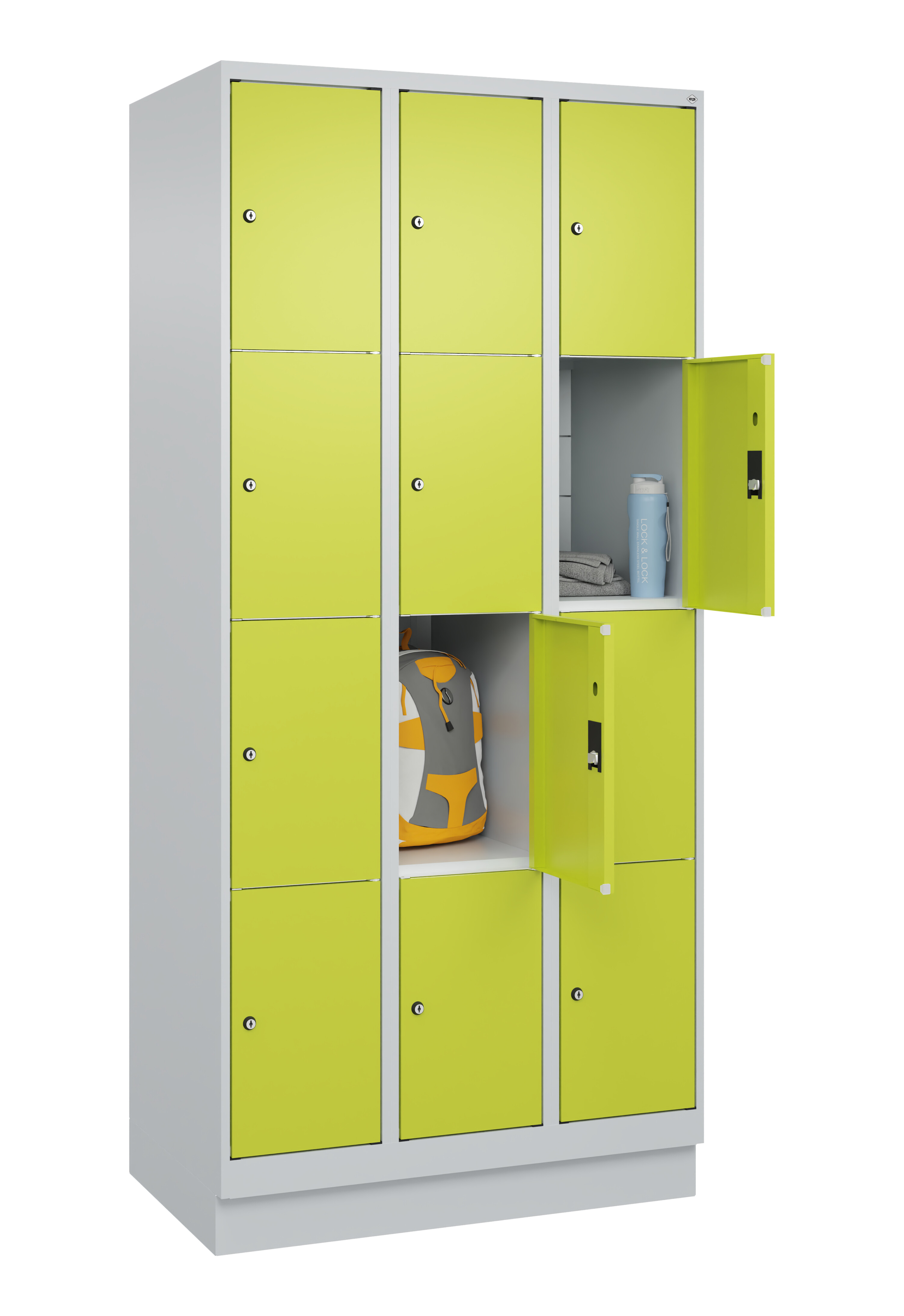 Schließfachschrank Classic Plus, Sockel, 12 Fächer, 1950x900x500mm Schließfachschrank Classic Plus, Sockel, 12 Fächer, 1950x900x500mm