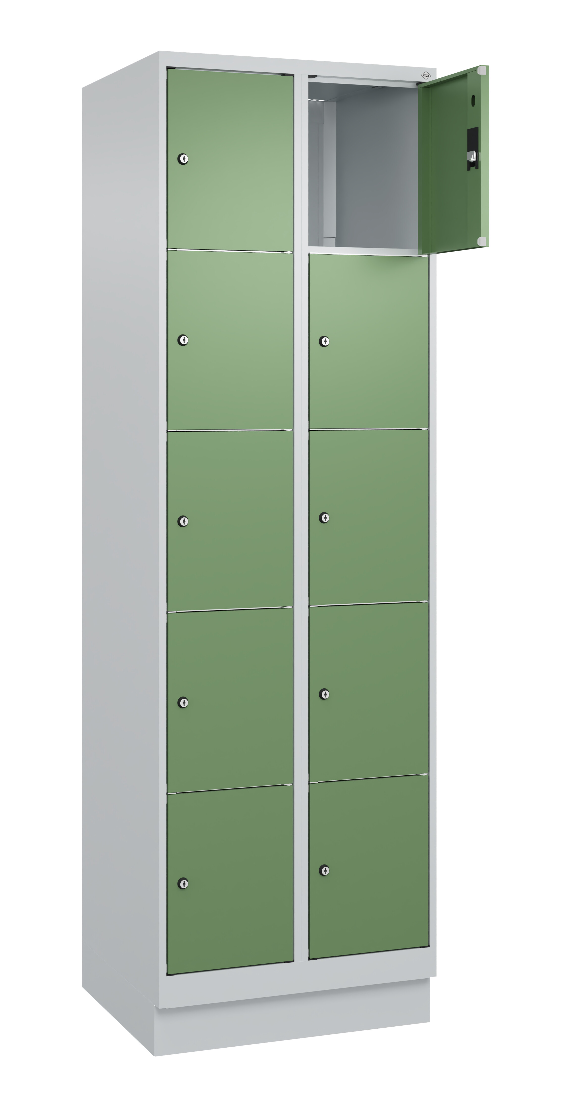 Schließfachschrank Classic Plus, Sockel, 10 Fächer, 1950x600x500mm Schließfachschrank Classic Plus, Sockel, 10 Fächer, 1950x600x500mm